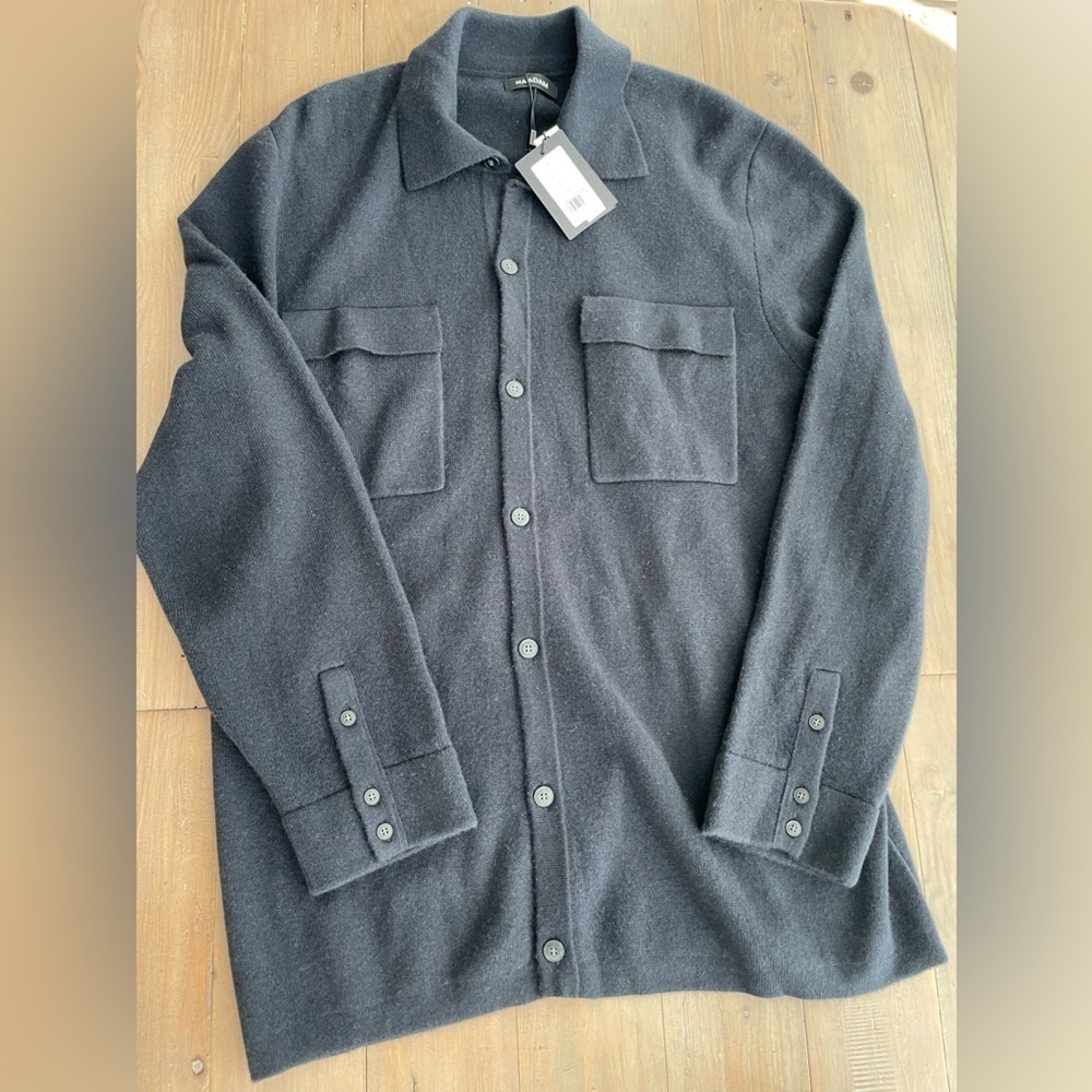 Naadam Men 100% Cashmere Field Shirt Jacket in Navy NwT XXL